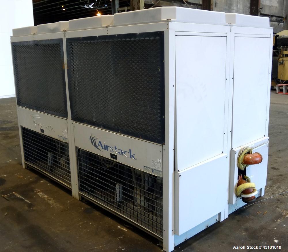 Used Multistack Airstack Air Cooled Packaged Chiller System 60 Total Tons, Consisting Of: (4) Model ASP15A chillers, each 15 tons. Temperature range approximate 40 to 50 degrees F. Each 3/60/460 volt...