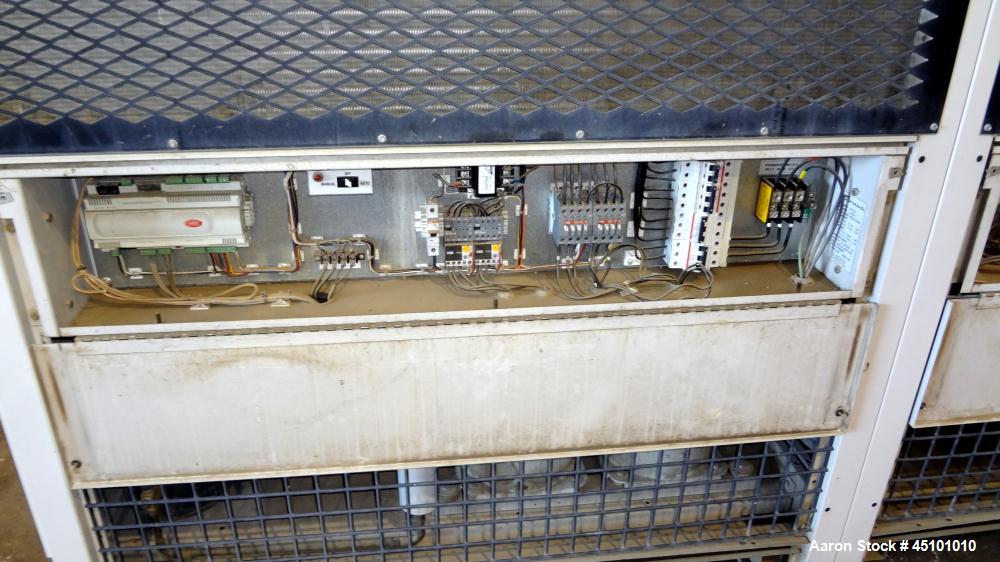 Used Multistack Airstack Air Cooled Packaged Chiller System 60 Total Tons, Consisting Of: (4) Model ASP15A chillers, each 15 tons. Temperature range approximate 40 to 50 degrees F. Each 3/60/460 volt...