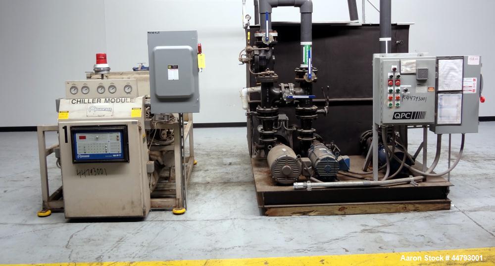Used Advantage Engineering WPT Series Water Cooled Chiller, Model CC-60WPT-40SRX. Cooling capacity 60 tons. Temperature range 20-60 degrees F., maximum operating pressure 100 psi, heat transfer fluid...