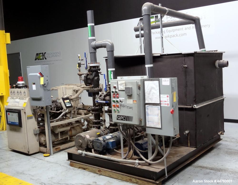 Used Advantage Engineering WPT Series Water Cooled Chiller, Model CC-60WPT-40SRX. Cooling capacity 60 tons. Temperature range 20-60 degrees F., maximum operating pressure 100 psi, heat transfer fluid...