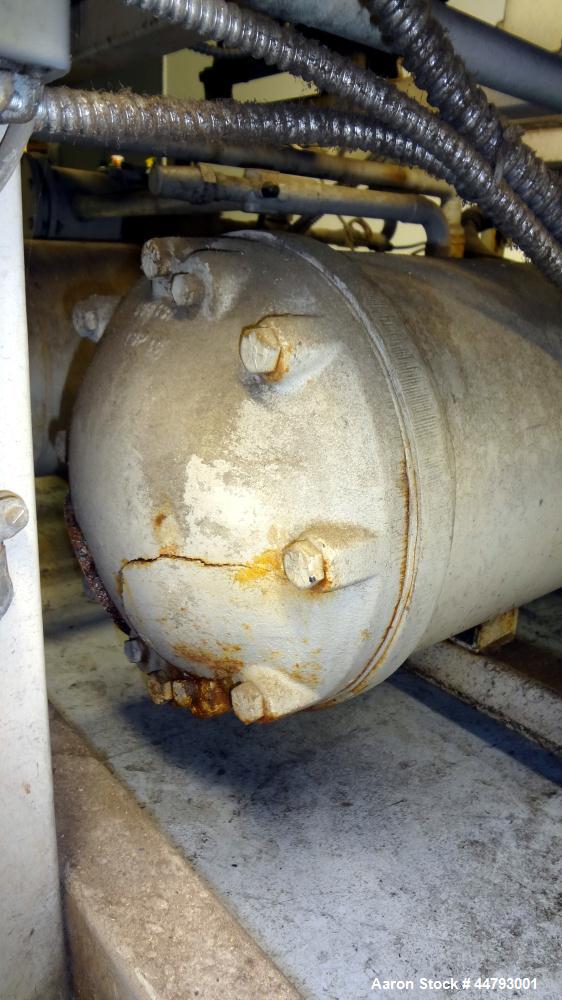 Used Advantage Engineering WPT Series Water Cooled Chiller, Model CC-60WPT-40SRX. Cooling capacity 60 tons. Temperature range 20-60 degrees F., maximum operating pressure 100 psi, heat transfer fluid...