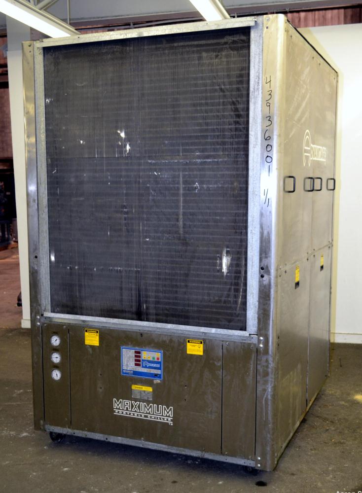 Used Advantage Engineering Maximum Chiller, Model MK-30AM-41HBX, ALT-440/ GPM-72/ PSI-70.Approximately 29 tons, air cooled.Temperature range 48-70 degrees F.3/60/460 volt.Maximum operating pressure 1...