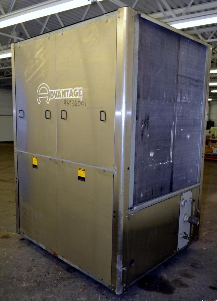 Used Advantage Engineering Maximum Chiller, Model MK-30AM-41HBX, ALT-440/ GPM-72/ PSI-70.Approximately 29 tons, air cooled.Temperature range 48-70 degrees F.3/60/460 volt.Maximum operating pressure 1...