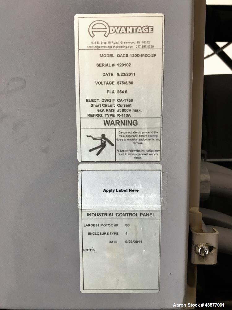 Used- Advantage Chiller, Model OACS-120D-MZC-2P.