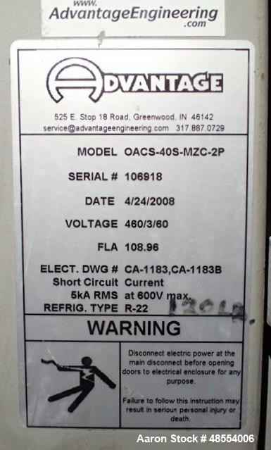 Used Advantage Engineering Air-Cooled Chiller, Model OACS-40S-MZC-2P, 40 Tons.