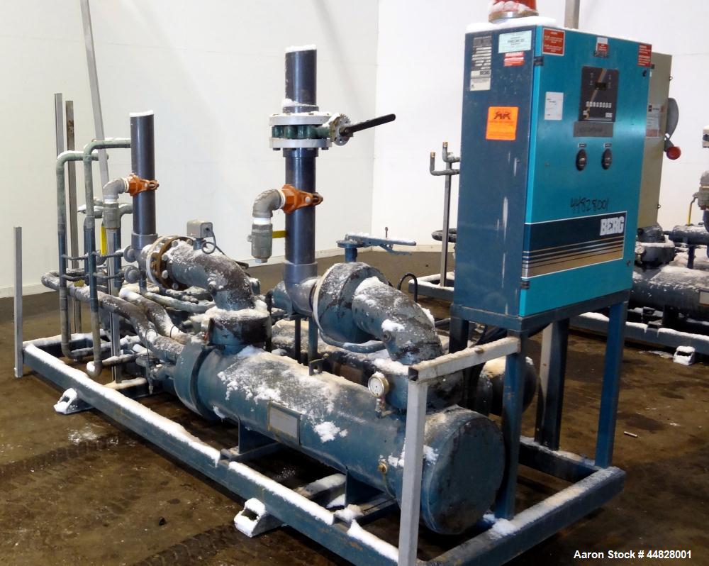 Used Berg Chilling Systems Air Cooled Chiller Package, 48.5 Ton Cooling, Capacity, Model ASR-60-2/1. Consists of: (2) Copelamatic model 6DY-3000TSE-3 semi-hermetic compressors, serial# CCE0112321, CC...