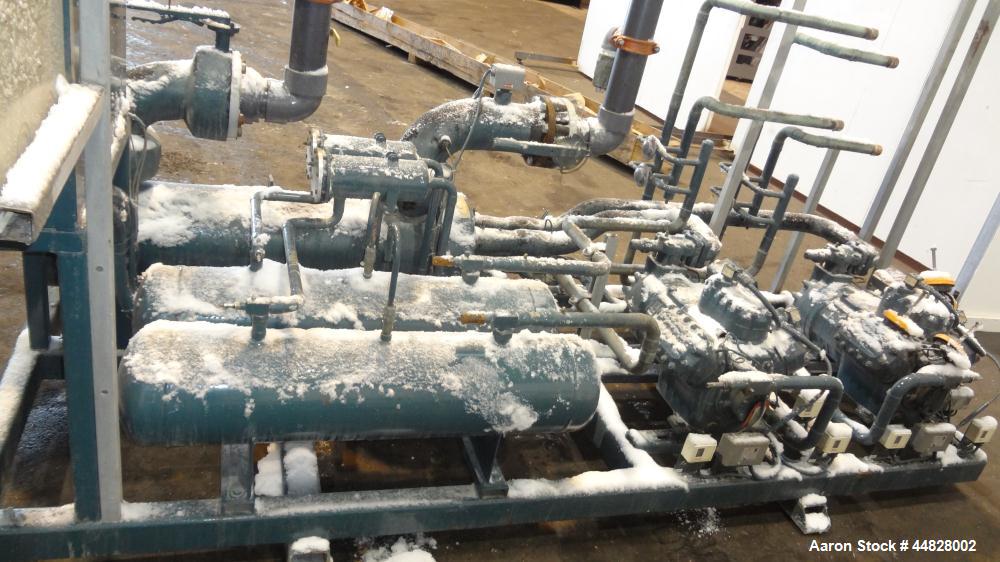 Used Berg Chilling Systems Air Cooled Chiller Package, 48.5 Ton Cooling, Capacity, Model ASR-60-2/1. Consists of: (2) Copelamatic model 6DY-3000TSE-3 semi-hermetic compressors, serial# CCE0112321, CC...