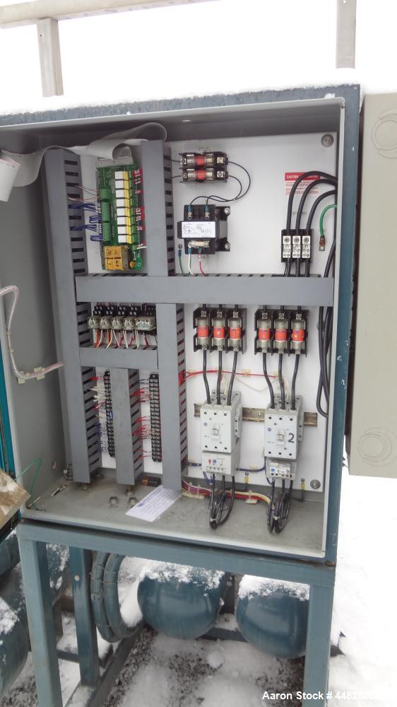 Used Berg Chilling Systems Air Cooled Chiller Package, 48.5 Ton Cooling, Capacity, Model ASR-60-2/1. Consists of: (2) Copelamatic model 6DY-3000TSE-3 semi-hermetic compressors, serial# CCE0112321, CC...