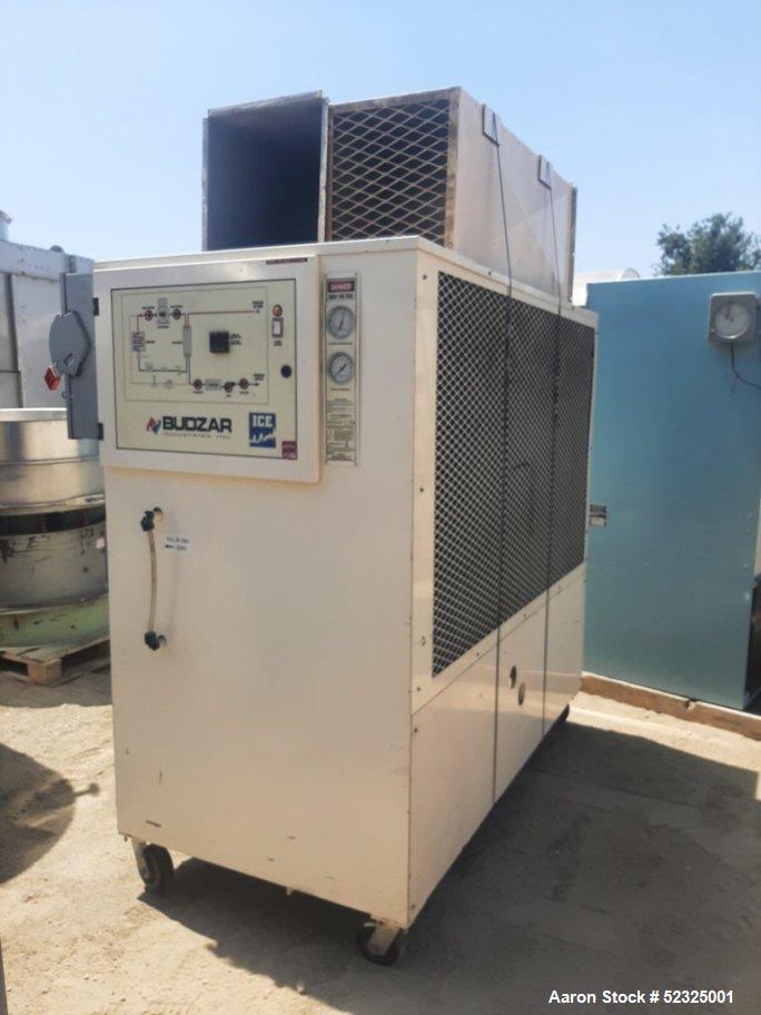 Used- Budzar Industries Portable Air-Cooled Chiller, Model AC-15-FCB-70-00-000. Rated for 15.4 tons nominal capacity. Pump 4...