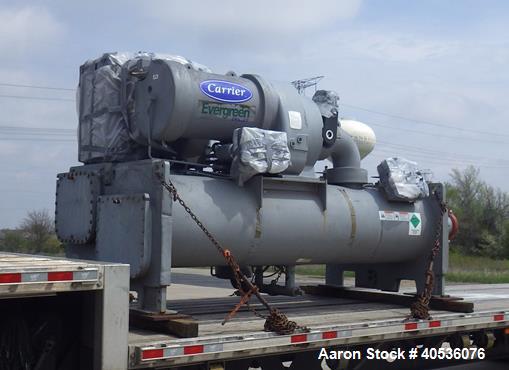 Used Carrier 380 Nominal Ton Water Cooled Centrifugal Chiller, Model 19XR-2222294BHH64. Designed for 460/3/60 volt operation. Includes holding charge only of refrigerant 134a. Mfg. 2008