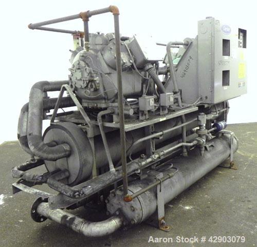 Used Carrier Package Chiller, Model 30HL-060-C-6 SPEC, Approximate 60 Tons. Includes (2) Carlyle compressors, model 06EY399-340, and a model 06ER399300,