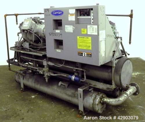 Used Carrier Package Chiller, Model 30HL-060-C-6 SPEC, Approximate 60 Tons. Includes (2) Carlyle compressors, model 06EY399-340, and a model 06ER399300,