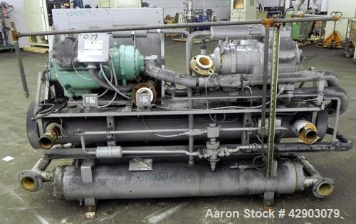 Used Carrier Package Chiller, Model 30HL-060-C-6 SPEC, Approximate 60 Tons. Includes (2) Carlyle compressors, model 06EY399-340, and a model 06ER399300,