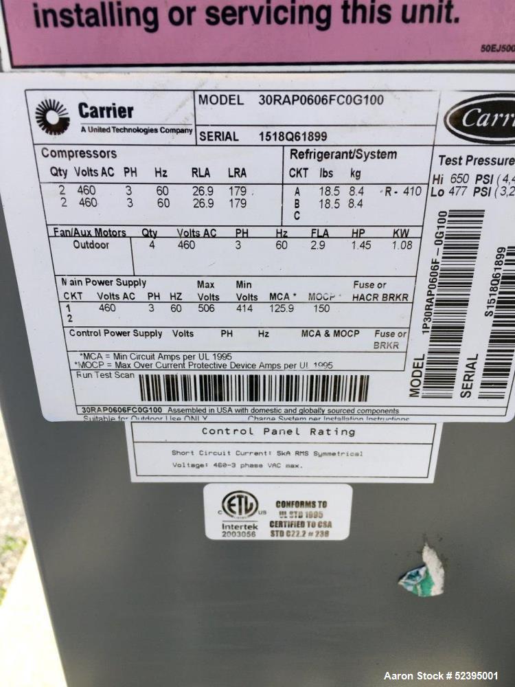 Used Carrier Chiller, Air Cooled