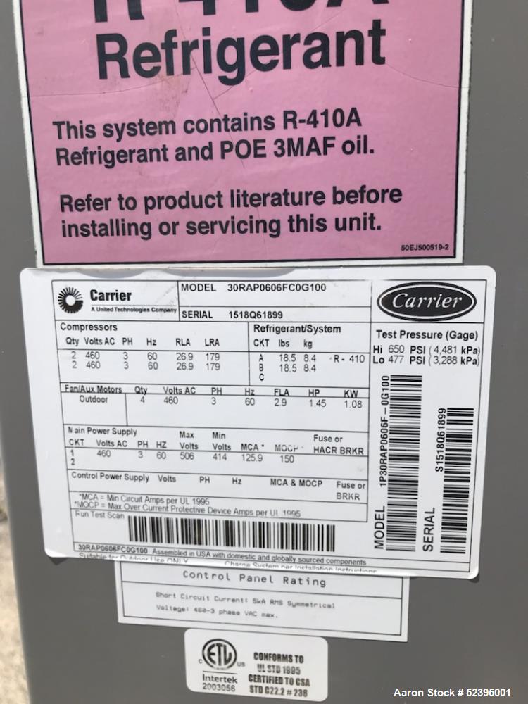 Used Carrier Chiller, Air Cooled