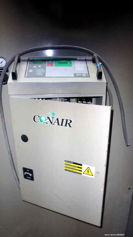 Used Conair MicroKool Chiller, Model MPA-7.5, Approximately 6.9 tons. Air cooled. Temperature range 20 to 65 degrees F. Includes PC-1 Microprocessor control panel. Mounted on casters.