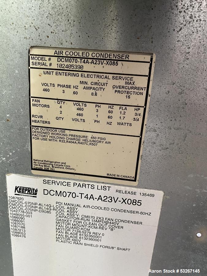 Used National Refrigeration & Air Conditioning Air-Cooled Condenser Chiller – Rotary Screw Compressor Cooling System
