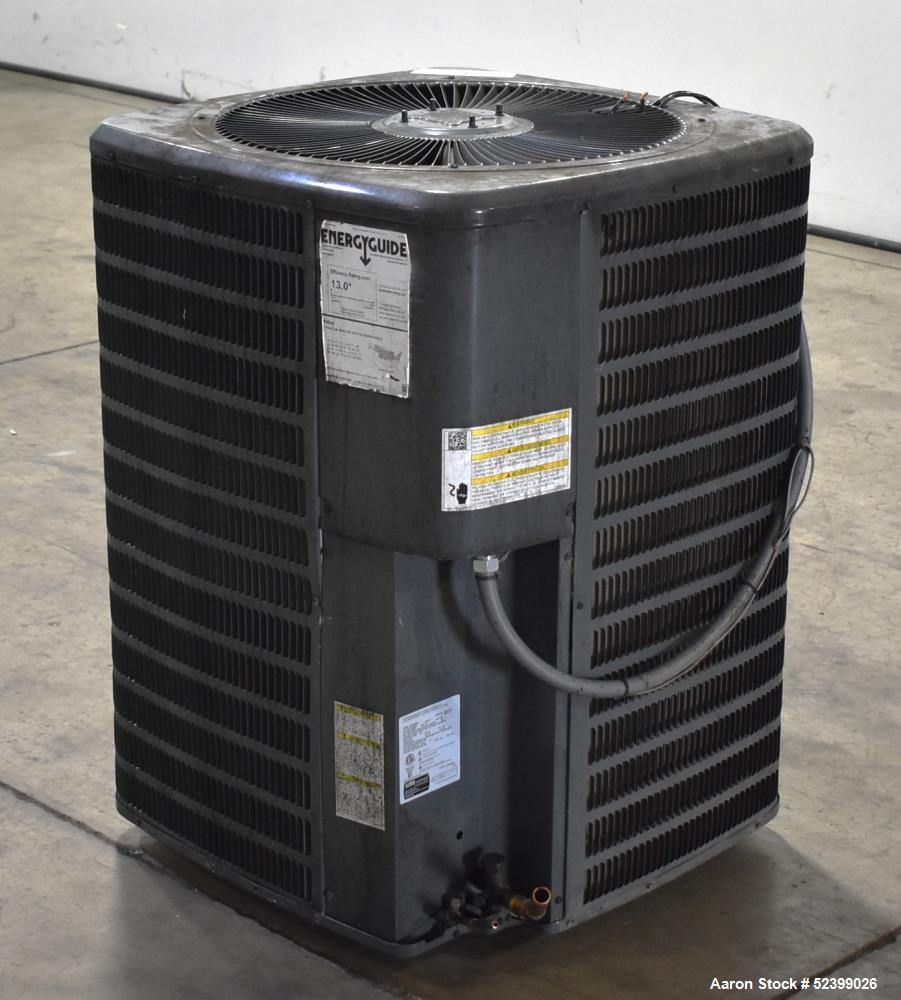 Used Goodman Model GSX130601BH Split System Air Conditioner. 13 SEER. 5 Ton capacity. 60,000 BTU. 77 dB. 1/60/208-230 Volt. 1/4HP fan motor. Compressor RLA25, R-410A, 94 ounce charge.
