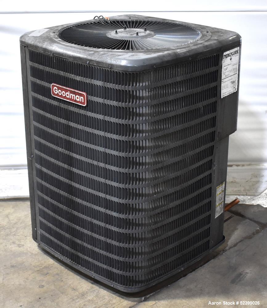 Used Goodman Model GSX130601BH Split System Air Conditioner. 13 SEER. 5 Ton capacity. 60,000 BTU. 77 dB. 1/60/208-230 Volt. 1/4HP fan motor. Compressor RLA25, R-410A, 94 ounce charge.