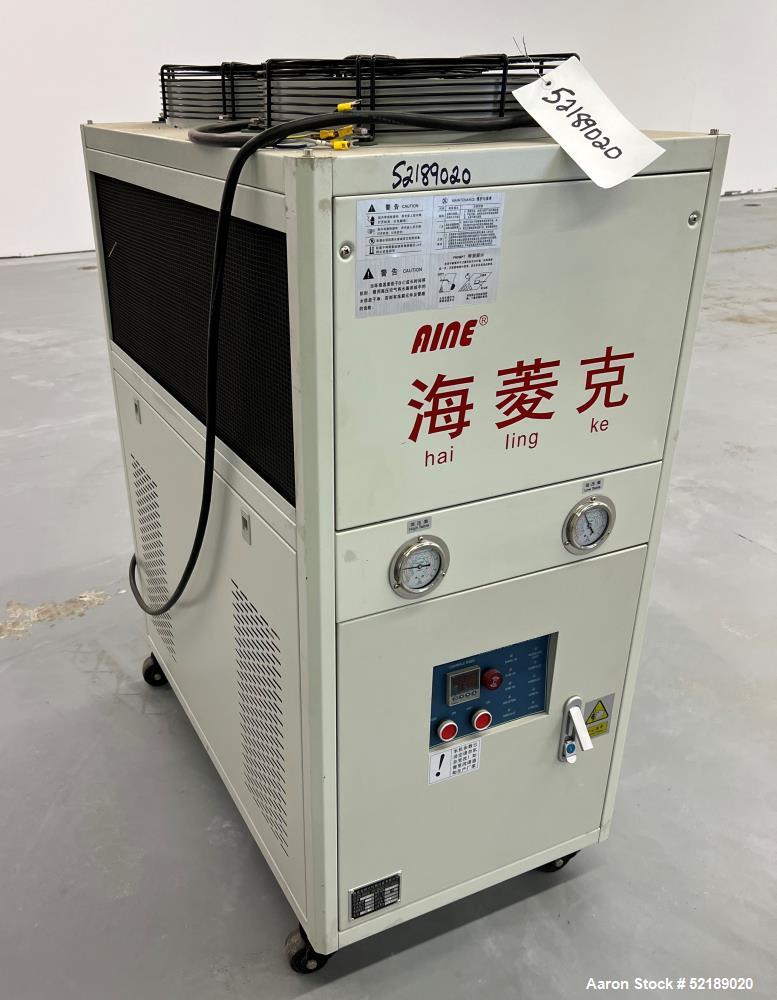 Used- HailingKe Air Cooled Water Chiller, Model HL-03BS. Temperature range approximate 5 to 35 degrees C., 3 HP, 3 phase, 50...