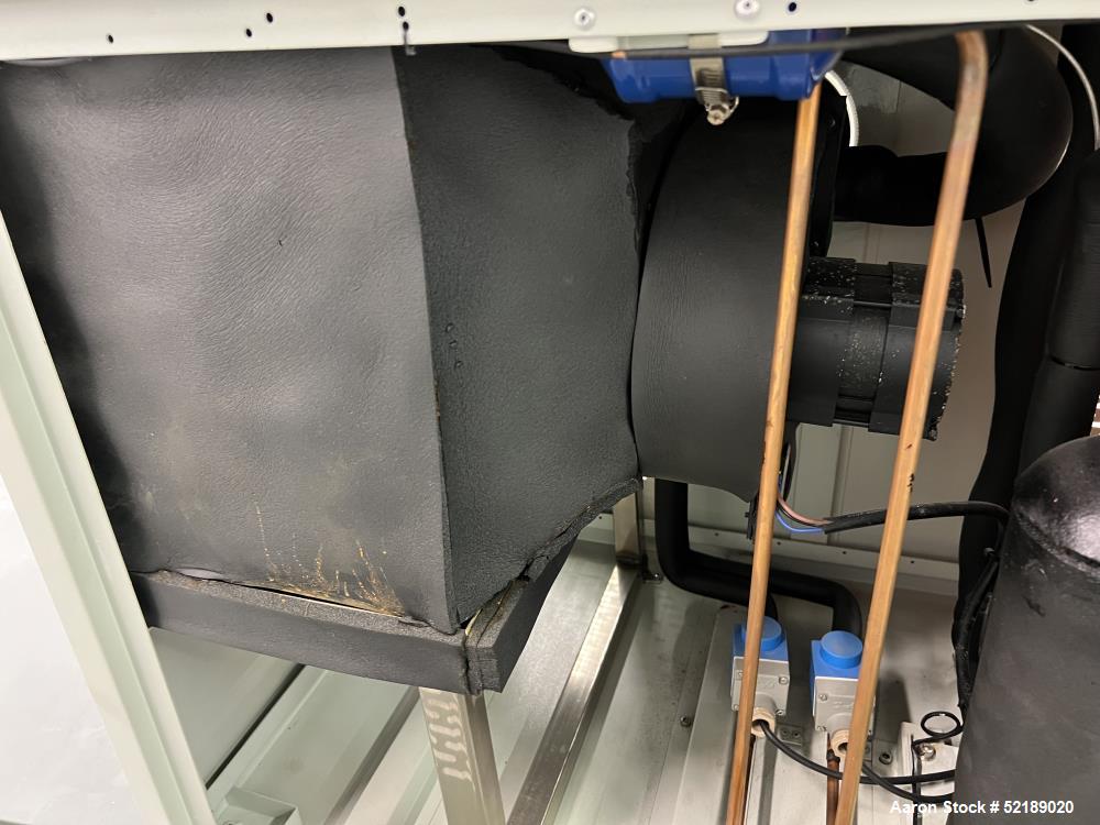 Used HailingKe Air Cooled Water Chiller, Model HL-03BS. Temperature range approximate 5 to 35 degrees C., 3 HP, 3 phase, 50 cycle, 380 volts. Serial# 19294601, built 04/26/2019.