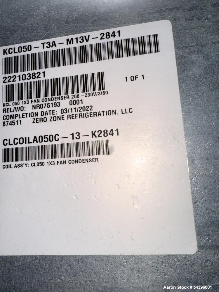 Unused Keeprite KCL050-T3A-M13V-2841 Air Cooled Condenser – 50 Ton Industrial Condensing Unit (2022)