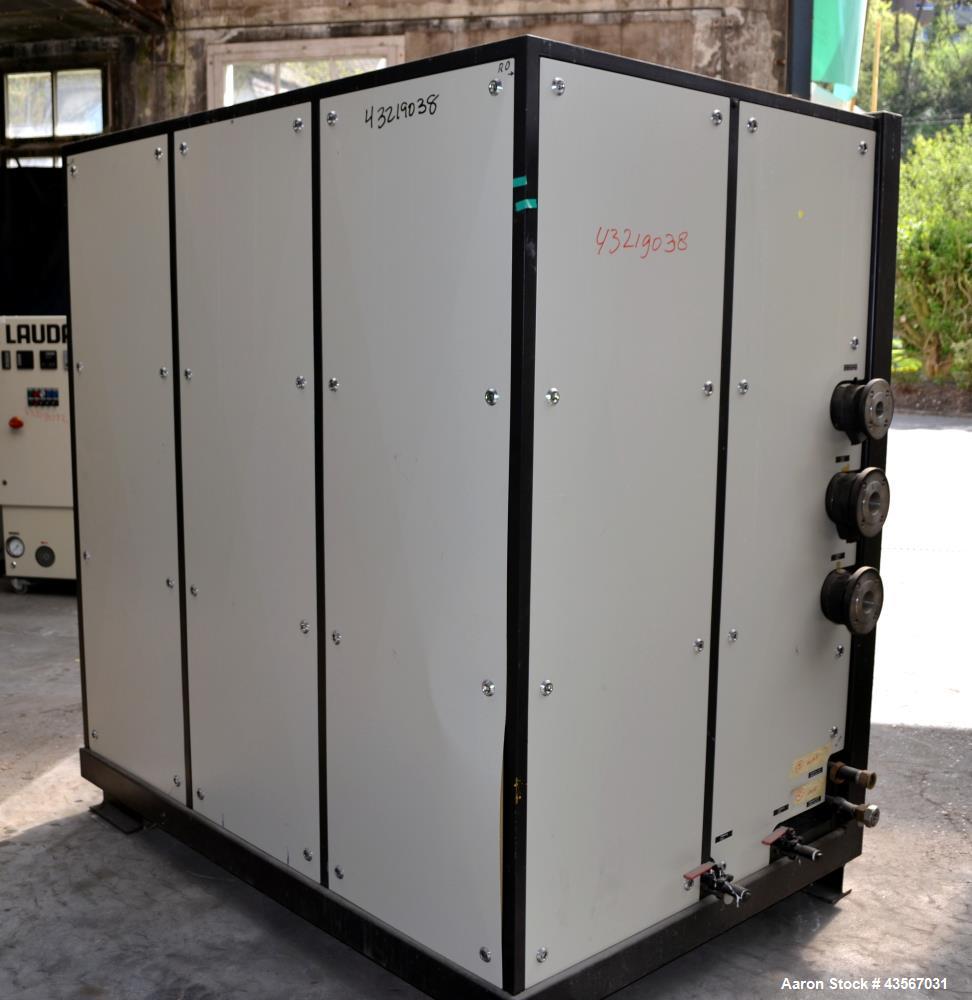 Used Lauda 56kW Secondary Circle Unit Cooler, Type SUK400WII. Temperature range -50 to 200 degrees C. (-58 to 392 F.). 3/50/400 volt. Mounted on casters. Built 2002.