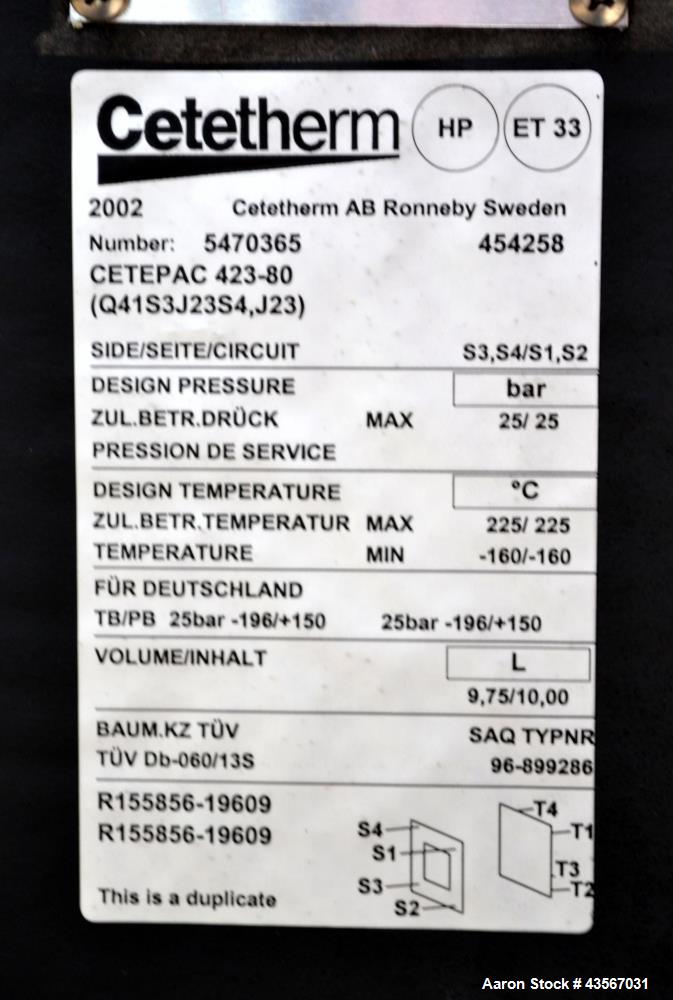 Used Lauda 56kW Secondary Circle Unit Cooler, Type SUK400WII. Temperature range -50 to 200 degrees C. (-58 to 392 F.). 3/50/400 volt. Mounted on casters. Built 2002.
