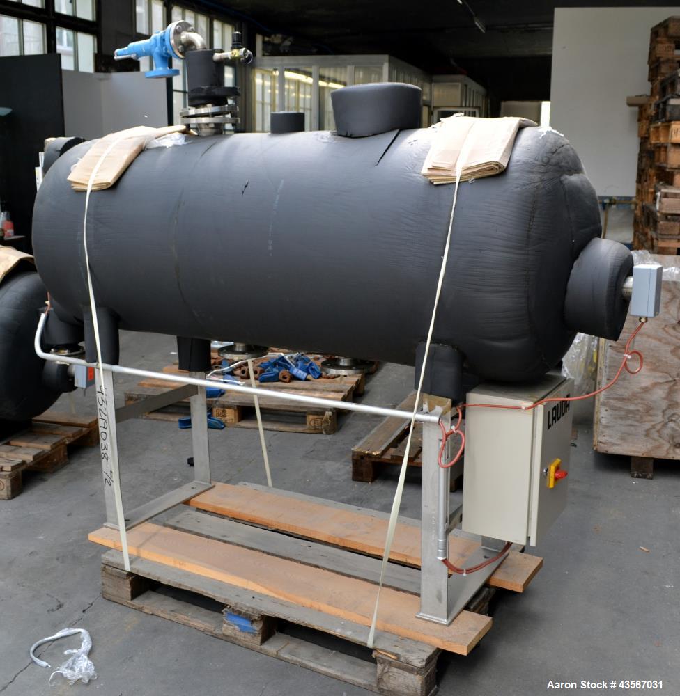 Used Lauda 56kW Secondary Circle Unit Cooler, Type SUK400WII. Temperature range -50 to 200 degrees C. (-58 to 392 F.). 3/50/400 volt. Mounted on casters. Built 2002.