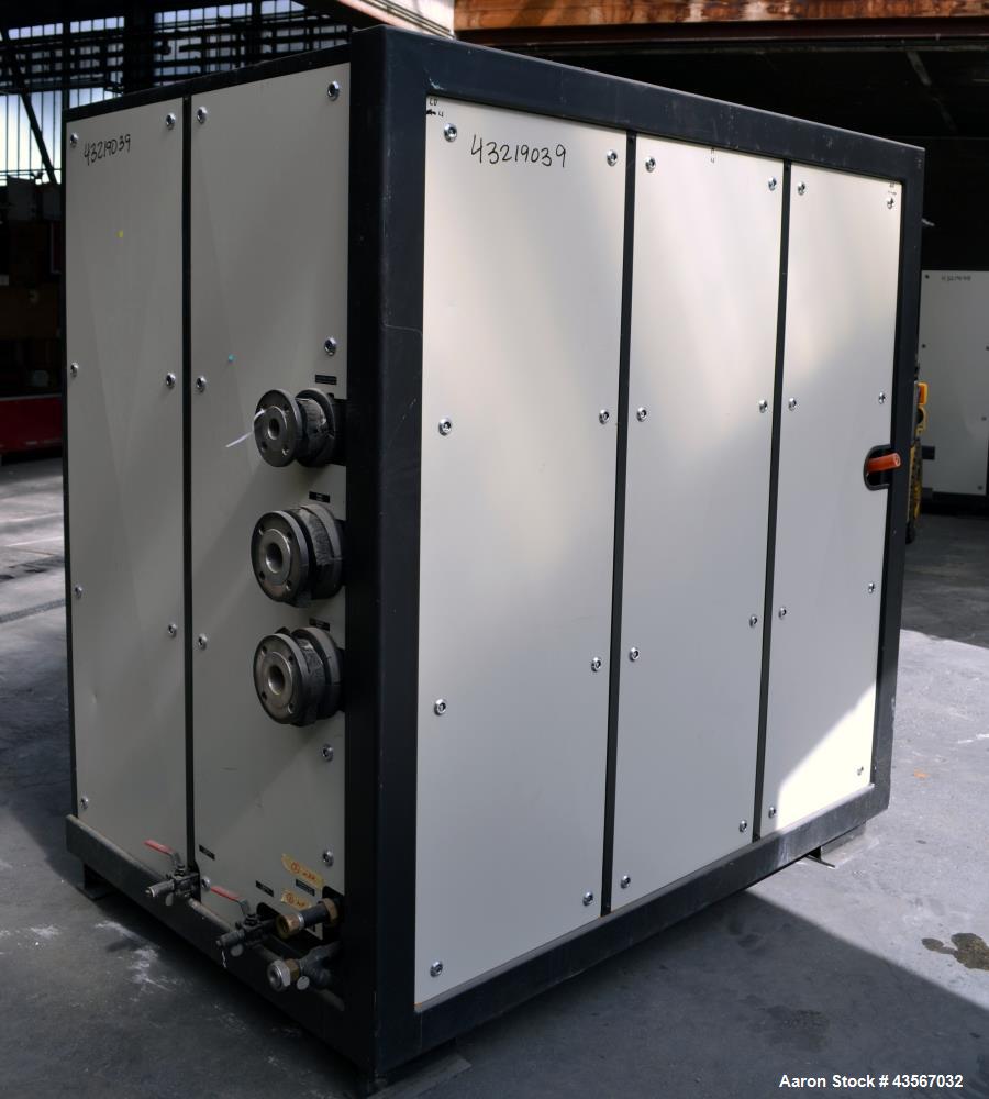 Used Lauda 56kW Secondary Circle Unit Cooler, Type SUK400WII. Temperature range -50 to 200 degrees C. (-58 to 392 F.). 3/50/400 volt. Mounted on casters. Built 2002.