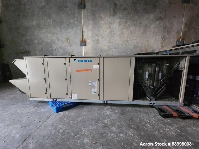Used Daikin 20 Ton Rooftop Chiller  Model MPS020GY3PV1DYRY-B, Never Installed. Refrigeration Chiller. 20 Ton unit. 3/60/230V. Uses R410A refrigerant. Has two condensor fans.