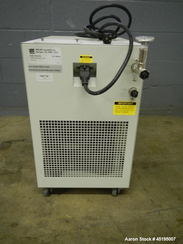 Used Neslab Air Cooled Refrigerated Chiller, Model CFT-33.  Approximately 0.27 ton, R134A refrigerant, 40 degree F minimum temperature, 115 volt, serial #796080006.