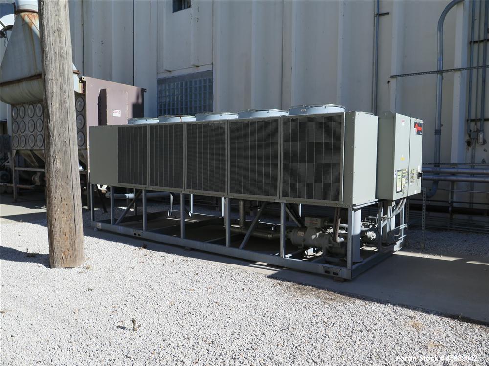 Used Trane 110T Air Cooled Rotary Liquid Chiller, Model RTAA 1104 XT01 A3C0 JGKN BFC, Serial # U07E03880.  Built in 2007.