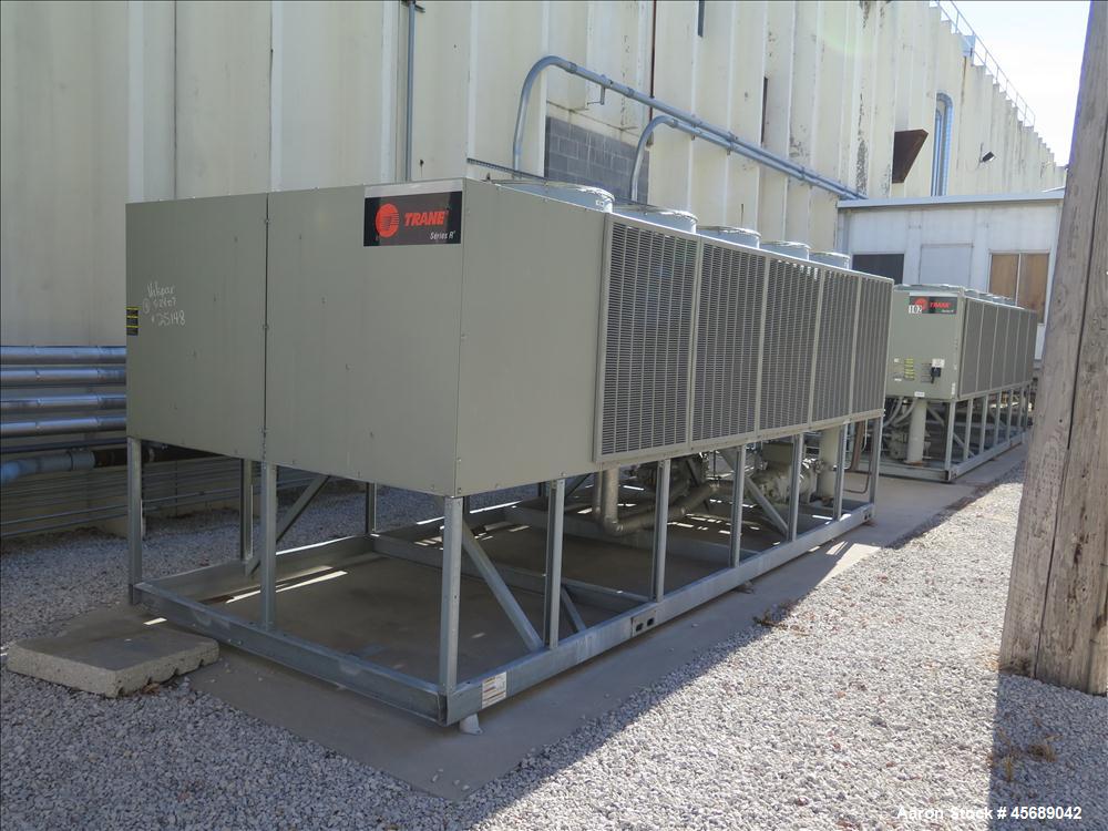 Used Trane 110T Air Cooled Rotary Liquid Chiller, Model RTAA 1104 XT01 A3C0 JGKN BFC, Serial # U07E03880.  Built in 2007.