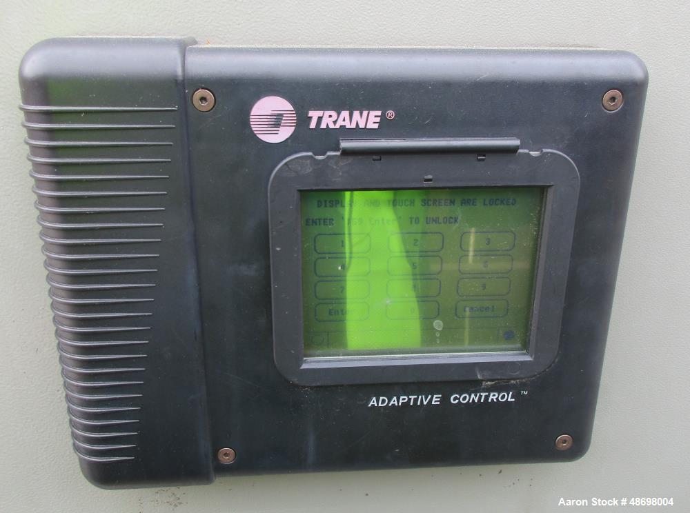 Used Trane Chiller, Model RTAC 1554 UWON UAFN N1TY 1CDL NN6T N10A ROEX N, s/n U12E03557,  Outdoor Use.  3/60/480 Volt.  Approximately 140  ton, R-134A refrigerant. With Trane Adaptive Control