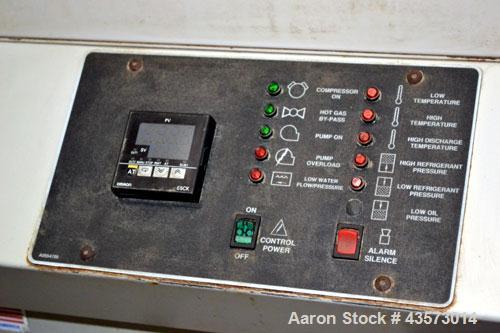 Used AEC Model PSA-7.5 Air Cooled Portable Chiller. Cooling capacity 6.6 tons. Temperature range 30-65 degrees F. 11-1/2 Pound charge of R-22 refrigerant. Has a 20 gallon polyethylene reservior. Has ...