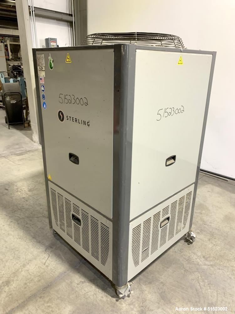 Used Sterling GP Series Portable Air Cooled Packaged Chiller, Model GPAC-20.  5.2 Tons Cooling Capacity at 50 Degrees LFT, Max Temperature 80 F, R410A Refrigerant Type.  Includes H3 Display with Magn...