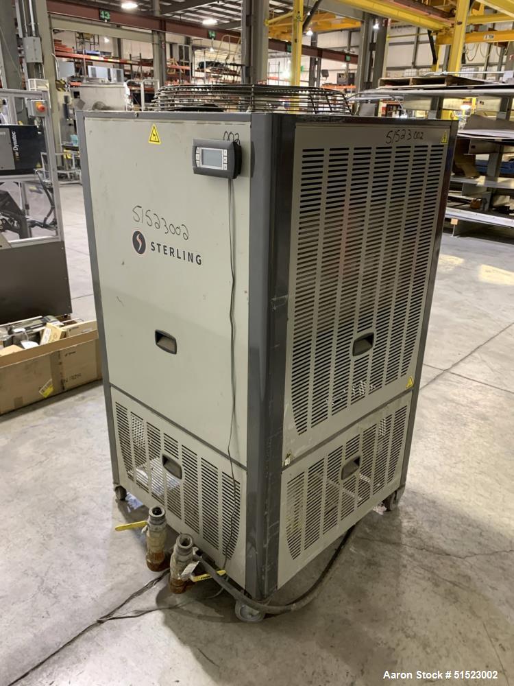 Used Sterling GP Series Portable Air Cooled Packaged Chiller, Model GPAC-20.  5.2 Tons Cooling Capacity at 50 Degrees LFT, Max Temperature 80 F, R410A Refrigerant Type.  Includes H3 Display with Magn...