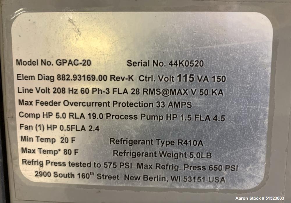 Used Sterling GP Series Portable Air Cooled Packaged Chiller