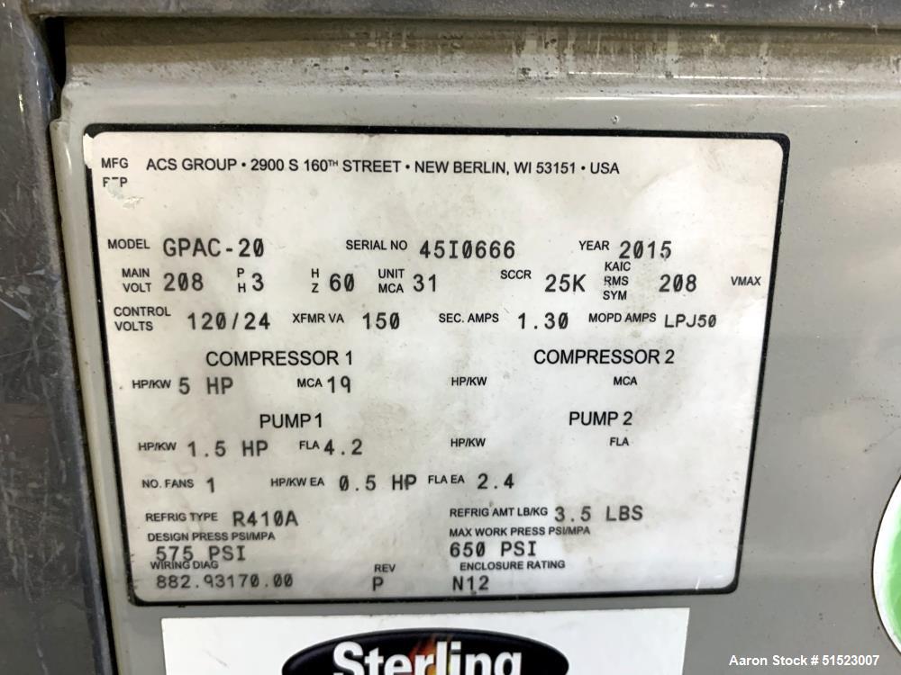 Used Sterling GP Series Portable Air Cooled Packaged Chiller