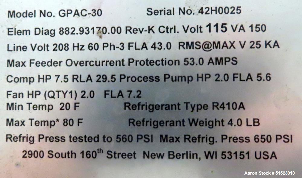 Used Sterling GP Series Portable Air Cooled Packaged Chiller
