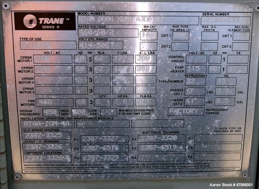 Used Trane R Series Air Cooled Rotary Liquid Chiller