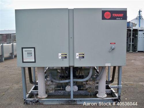 Used Trane 100 Nominal Ton Air Cooled Screw Chiller. Trane model RTAA1004YH01A3DOF. Designed for 460/3/60 volt operation. Year 1997.