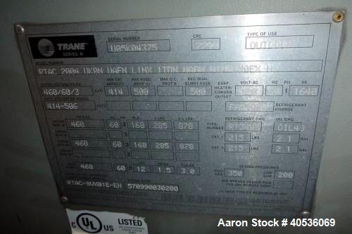 Used Trane Air Cooled Screw Chiller