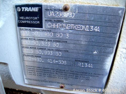 Used Trane Air Cooled Chiller, 250 Tons, Model RTAC2504UDONUAFNN1NY1TENBAONN1ONROFXN, manufactured in 2002. Designed for 460/3/60 volt operation with less than 10,000 run hours since new and includes...