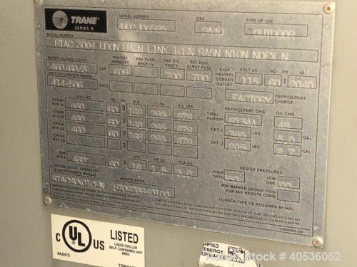 Used-Trane Air Cooled Screw Chiller, Model RTAC300.  Less than 6,000 hours.