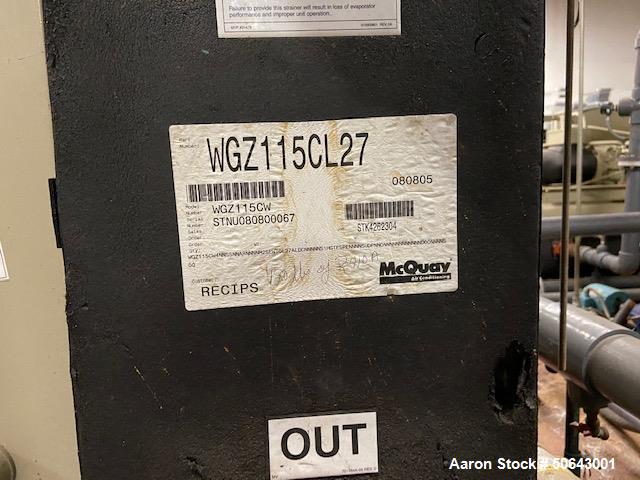 Used McQuay 115 Ton Water Cooled Scroll Compressor Chiller