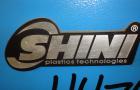 Used Shini Budzar SIC Series Air-Cooled Chiller, 10 Tons, Model BWA-AC-10-FCB-22-0-000. Flow rate 24 gallons per minute, temperature range 45 to 70 degrees F, 150-450 psi, 16 pound charge or R-407C r...