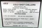 Used Cold Shot Chiller, 2 Tons, Model ACWC-24-ERF. Air cooled, 1/208/230 Volts, 60 hertz. Freon: 2.5# R-22. Includes a 1hp pump. Mounted on a frame with casters.
