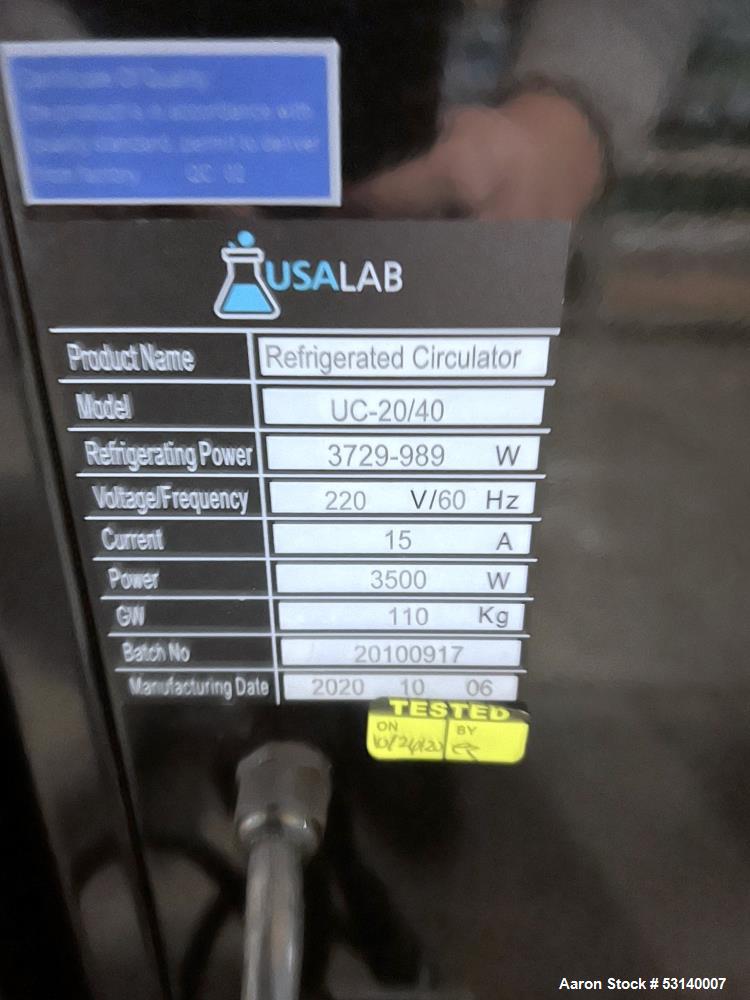 Used USA Lab UC-20/40 Refrigerating Chiller – 20L, -40°C, 12,400 BTU